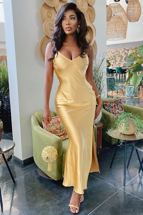 fashion nova gold dress